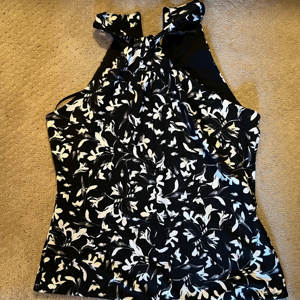 WHBM Twist Neck Halter Floral print Size XL EUC